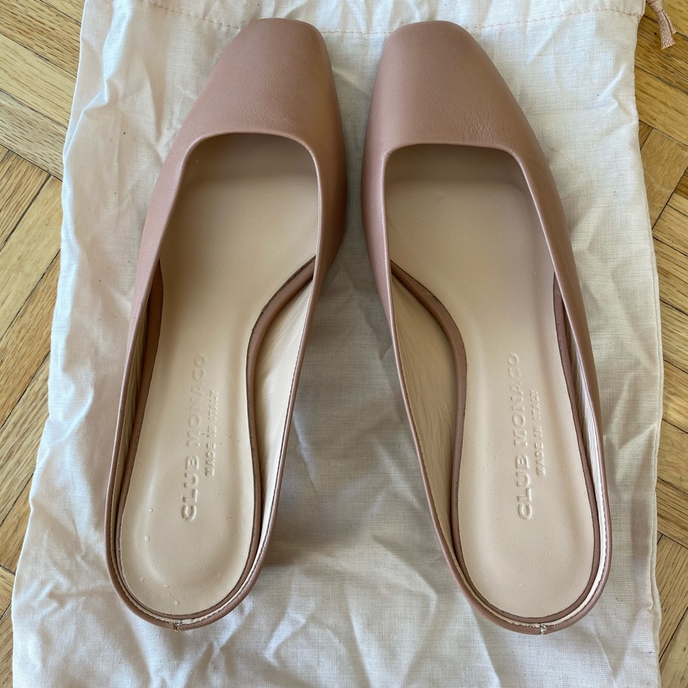 Club Monaco Aveena Block Heel Mules, Nude Pink